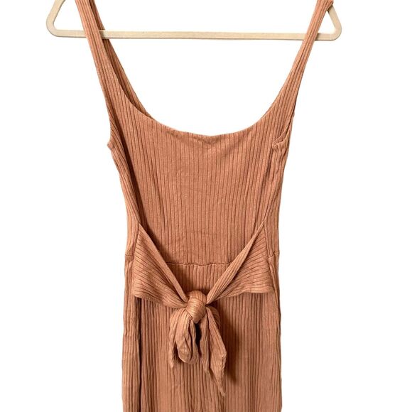 REFORMATION Kazu Ribbed Jumpsuit Tan Sz Small - Picture 5 of 8